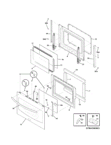 Door parts for Kenmore Range 790.45003803 (79045003803, 790 45003803) from AppliancePartsPros.com