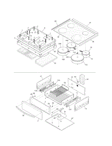 Top / Drawer parts for Kenmore Range 790.45003804 (79045003804, 790 45003804) from AppliancePartsPros.com