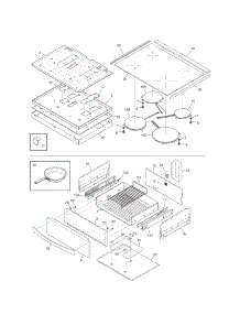 Top / Drawer parts for Kenmore Range 790.45013100 (79045013100, 790 45013100) from AppliancePartsPros.com