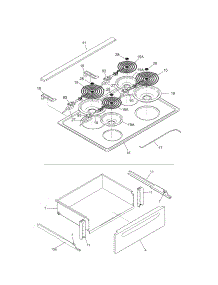 Top / Drawer parts for Kenmore Range 790.46584502 (79046584502, 790 46584502) from AppliancePartsPros.com