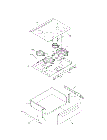 Top / Drawer parts for Kenmore Range 790.46599500 (79046599500, 790 46599500) from AppliancePartsPros.com