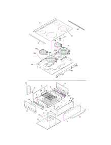 Top / Drawer parts for Kenmore Range 790.46699701 (79046699701, 790 46699701) from AppliancePartsPros.com