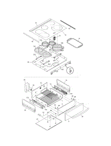 Top / Drawer parts for Kenmore Range 790.46712603 (79046712603, 790 46712603) from AppliancePartsPros.com