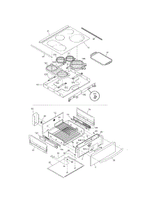 Top / Drawer parts for Kenmore Range 790.46729700 (79046729700, 790 46729700) from AppliancePartsPros.com