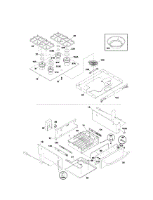 Top / Drawer parts for Kenmore Range 790.47154400 (79047154400, 790 47154400) from AppliancePartsPros.com