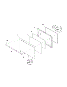 Door parts for Kenmore Range 790.60721900 (79060721900, 790 60721900) from AppliancePartsPros.com