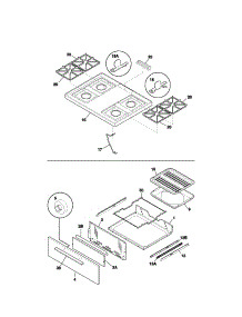 Top / Drawer parts for Kenmore Range 790.61301301 (79061301301, 790 61301301) from AppliancePartsPros.com