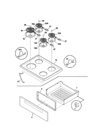 Top / Drawer parts for Kenmore Range 790.65312210 (79065312210, 790 65312210) from AppliancePartsPros.com