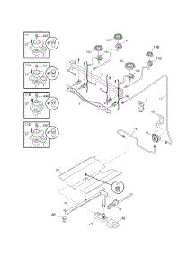 Burner parts for Kenmore Range 790.70113701 (79070113701, 790 70113701) from AppliancePartsPros.com