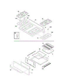 Top / Drawer parts for Kenmore Range 790.70113704 (79070113704, 790 70113704) from AppliancePartsPros.com