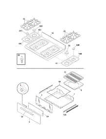 Top / Drawer parts for Kenmore Range 790.70114703 (79070114703, 790 70114703) from AppliancePartsPros.com