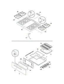 Top / Drawer parts for Kenmore Range 790.70292404 (79070292404, 790 70292404) from AppliancePartsPros.com