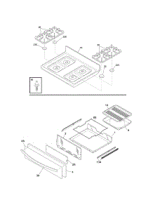 Top / Drawer parts for Kenmore Range 790.70503011 (79070503011, 790 70503011) from AppliancePartsPros.com