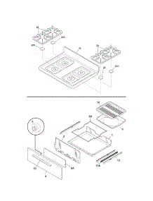 Top / Drawer parts for Kenmore Range 790.70504013 (79070504013, 790 70504013) from AppliancePartsPros.com
