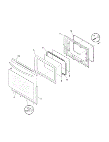 Door parts for Kenmore Range 790.70509012 (79070509012, 790 70509012) from AppliancePartsPros.com