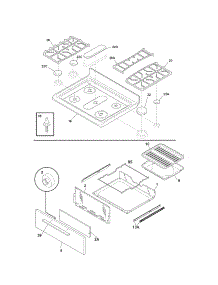 Top / Drawer parts for Kenmore Range 790.70602011 (79070602011, 790 70602011) from AppliancePartsPros.com
