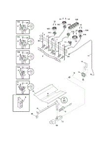 Burner parts for Kenmore Range 790.70602014 (79070602014, 790 70602014) from AppliancePartsPros.com