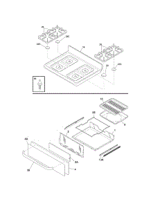Top / Drawer parts for Kenmore Range 790.71208703 (79071208703, 790 71208703) from AppliancePartsPros.com