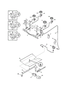 Burner parts for Kenmore Range 790.71212700 (79071212700, 790 71212700) from AppliancePartsPros.com