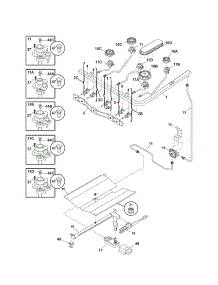Burner parts for Kenmore Range 790.71312700 (79071312700, 790 71312700) from AppliancePartsPros.com