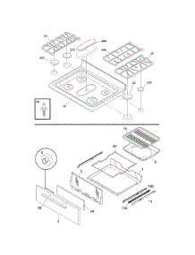 Top / Drawer parts for Kenmore Range 790.71319702 (79071319702, 790 71319702) from AppliancePartsPros.com