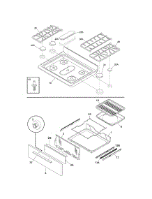 Top / Drawer parts for Kenmore Range 790.71322700 (79071322700, 790 71322700) from AppliancePartsPros.com