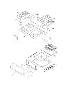 Top / Drawer parts for Kenmore Range 790.71323701 (79071323701, 790 71323701) from AppliancePartsPros.com