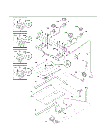 Burner parts for Kenmore Range 790.71353704 (79071353704, 790 71353704) from AppliancePartsPros.com