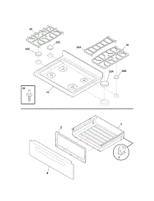 Top / Drawer parts for Kenmore Range 790.71362703 (79071362703, 790 71362703) from AppliancePartsPros.com