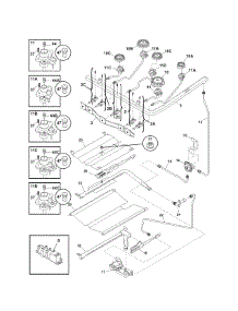 Burner parts for Kenmore Range 790.71399701 (79071399701, 790 71399701) from AppliancePartsPros.com