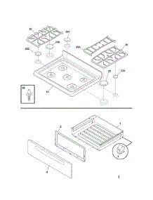 Top / Drawer parts for Kenmore Range 790.71399701 (79071399701, 790 71399701) from AppliancePartsPros.com