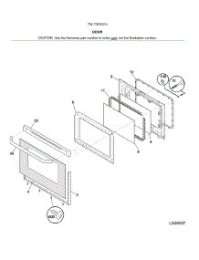 Door parts for Kenmore Gas Range 790.73033316 (79073033316, 790 73033316) from AppliancePartsPros.com