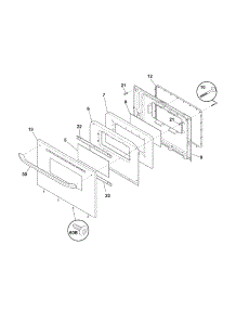 Door parts for Kenmore Range 790.73039310 (79073039310, 790 73039310) from AppliancePartsPros.com