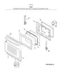 Door parts for Kenmore Range 790.73439314 (79073439314, 790 73439314) from AppliancePartsPros.com