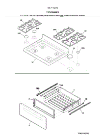 Top / Drawer parts for Kenmore Range 790.74142712 (79074142712, 790 74142712) from AppliancePartsPros.com