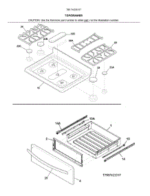 Top / Drawer parts for Kenmore Gas Range 790.74233317 (79074233317, 790 74233317) from AppliancePartsPros.com