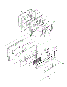 Door parts for Kenmore Range 790.74403990 (79074403990, 790 74403990) from AppliancePartsPros.com