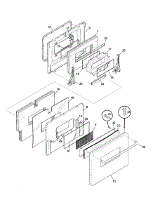 Door parts for Kenmore Range 790.74403995 (79074403995, 790 74403995) from AppliancePartsPros.com