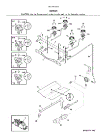 Burner parts for Kenmore Range 790.74413810 (79074413810, 790 74413810) from AppliancePartsPros.com