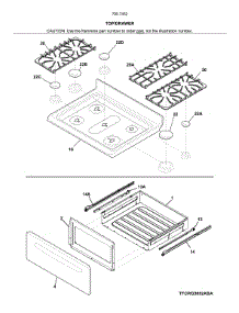 Top / Drawer parts for Kenmore Range 790.74529910 (79074529910, 790 74529910) from AppliancePartsPros.com