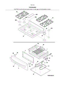 Top / Drawer parts for Kenmore Range 790.75232313 (79075232313, 790 75232313) from AppliancePartsPros.com