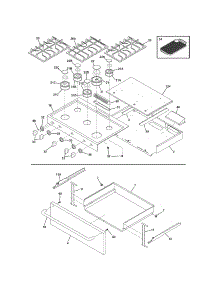 Top / Drawer parts for Kenmore Range 790.75403501 (79075403501, 790 75403501) from AppliancePartsPros.com