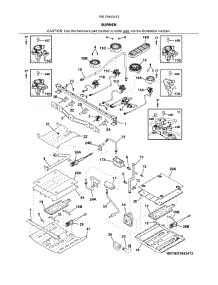 Burner parts for Kenmore Range 790.75443413 (79075443413, 790 75443413) from AppliancePartsPros.com