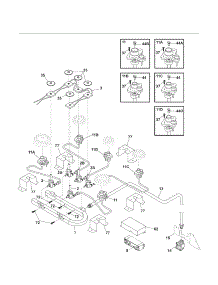 Burner parts for Kenmore Range 790.75503206 (79075503206, 790 75503206) from AppliancePartsPros.com