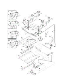 Burner parts for Kenmore Range 790.77443800 (79077443800, 790 77443800) from AppliancePartsPros.com