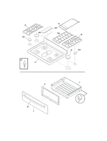 Top / Drawer parts for Kenmore Range 790.77463800 (79077463800, 790 77463800) from AppliancePartsPros.com