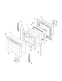 Door parts for Kenmore Range 790.77473800 (79077473800, 790 77473800) from AppliancePartsPros.com