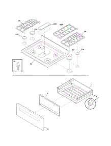 Top / Drawer parts for Kenmore Range 790.77479801 (79077479801, 790 77479801) from AppliancePartsPros.com