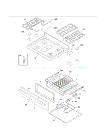 Top / Drawer parts for Kenmore Range 790.77482800 (79077482800, 790 77482800) from AppliancePartsPros.com