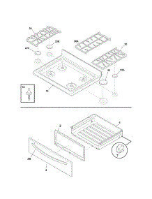 Top / Drawer parts for Kenmore Range 790.77493800 (79077493800, 790 77493800) from AppliancePartsPros.com